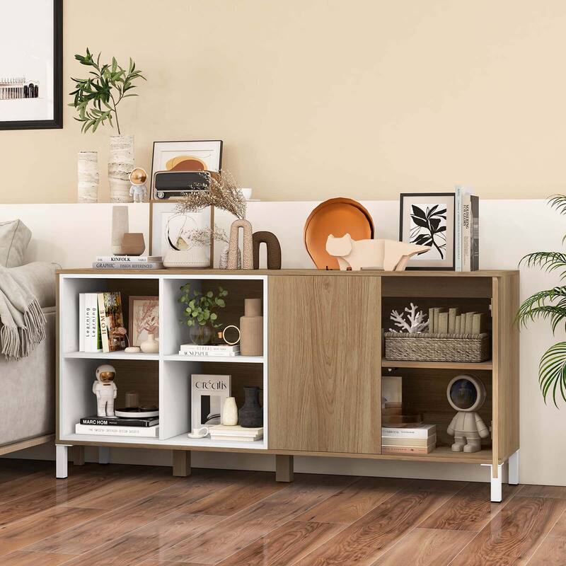 Costway 63" Buffet Sideboard Kitchen Storage Cabinet with 4 - See Details