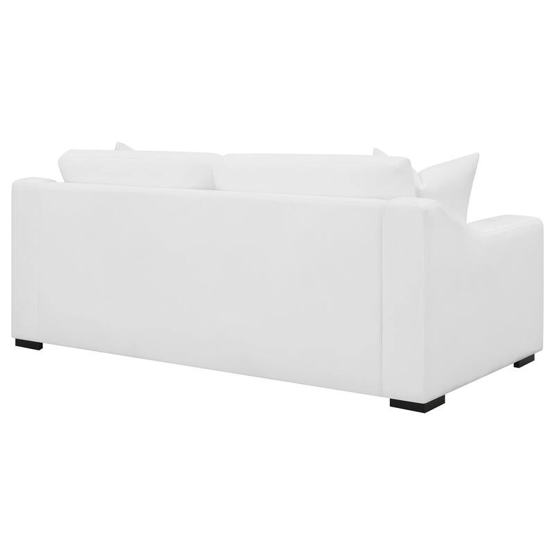 Ashlyn Transitional Upholstered Sloped Arm Sofa White
