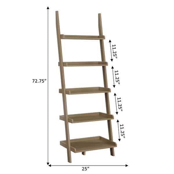 dimension image slide 6 of 11, Convenience Concepts American Heritage Bookshelf Ladder