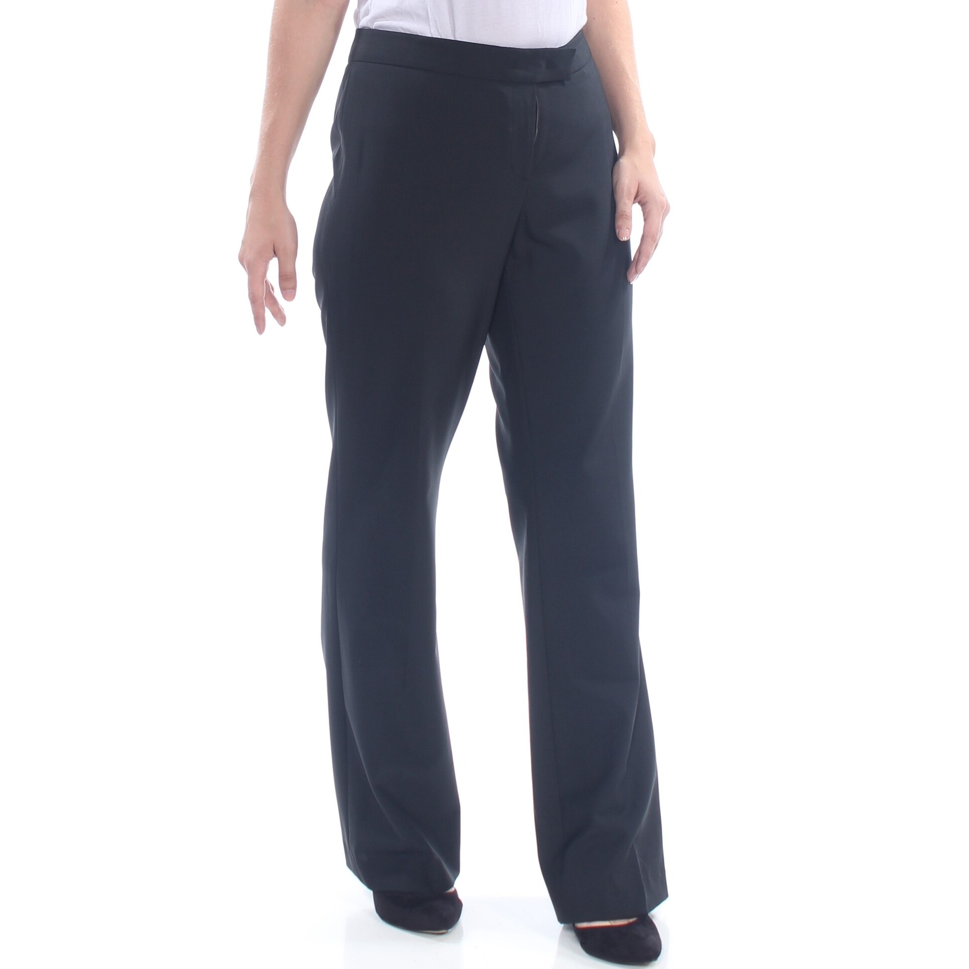 Shop Anne Klein Womens Black Hi Rise Wear To Work Pants Size 10