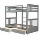preview thumbnail 8 of 13, Twin-Over-Twin Bunk Bed With Ladders And Two Storage Drawers
