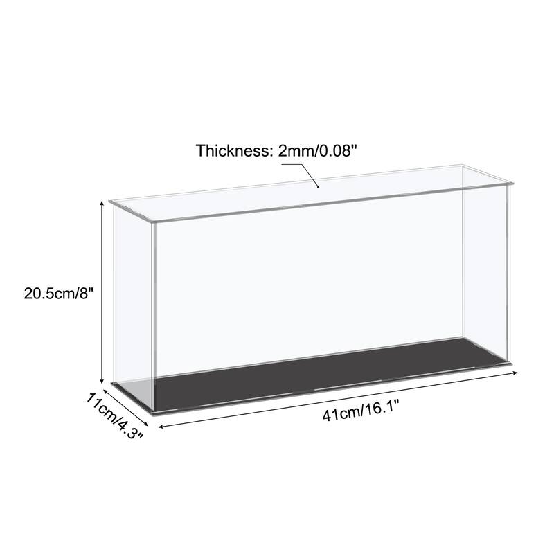 Acrylic Display Case Plastic Box Cube Storage Small Assemble Showcase - 16.1x4.3x8 Inch