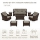 preview thumbnail 80 of 105, Murphy Outdoor Wicker Patio Outdoor Sofa Swivel Chair Coffee Table