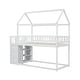 preview thumbnail 6 of 12, Twin over Twin Size House Shaped Bunk Bed with Drawers and Shelves, White