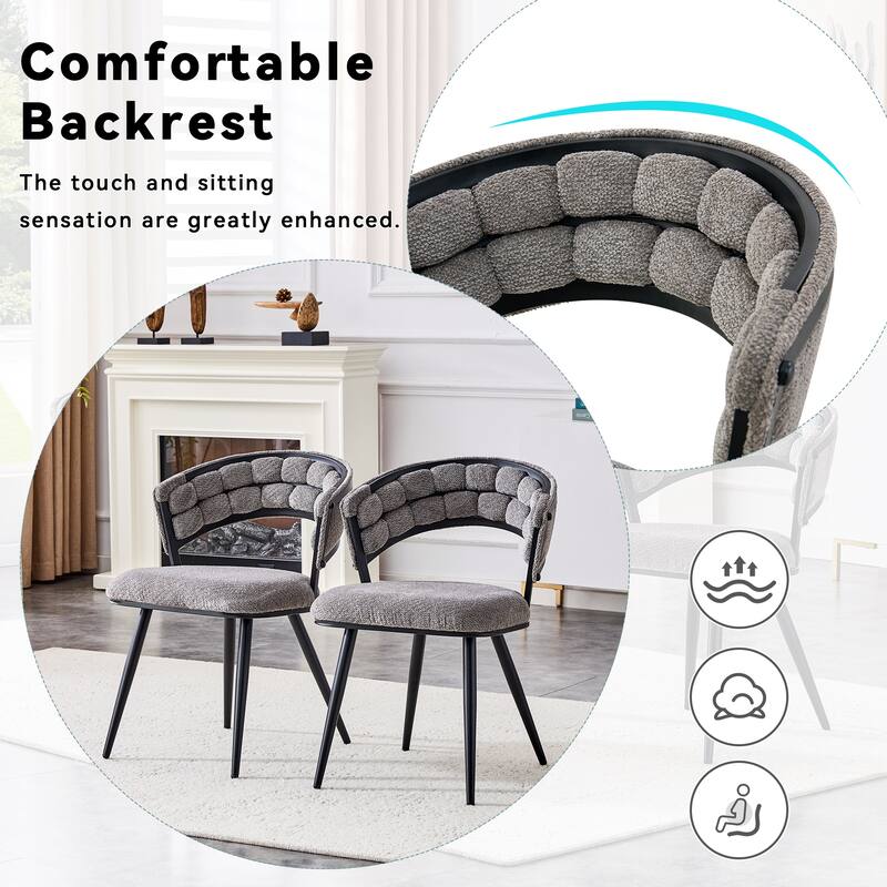 Modern Velvet Dining Chairs with Metal Legs, Upholstered Accent Chairs for Kitchen, Dining Room, Living Area, Set of 2