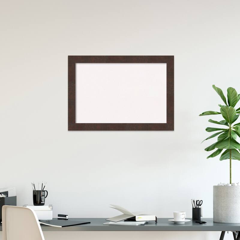 Wildwood Brown Framed White Bulletin Board, Organization Board, Pin Board