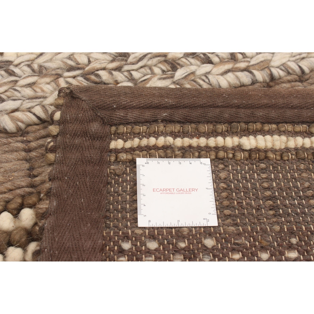 Bedroom 349389 Area Rug for Living Room eCarpet Gallery Hand-Knotted Sienna Braided Brown Rug 4'9 x 7'10 