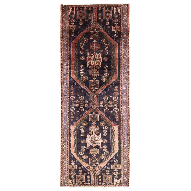ECARPETGALLERY Hand-knotted Andelz Black Wool Rug - 3'7 x 10'1
