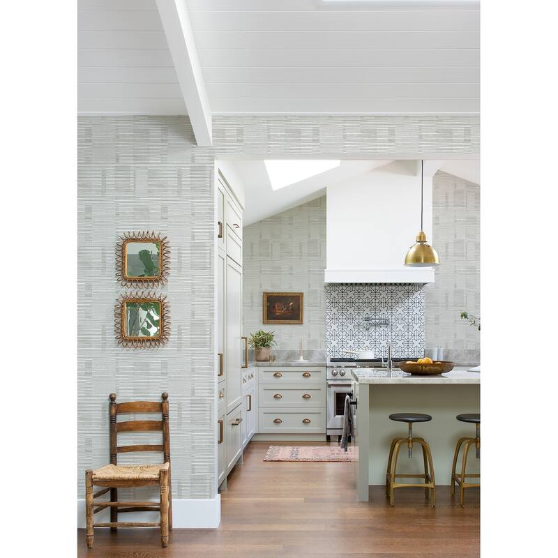 A-Street Prints Callaway Grey Woven Stripes Wallpaper