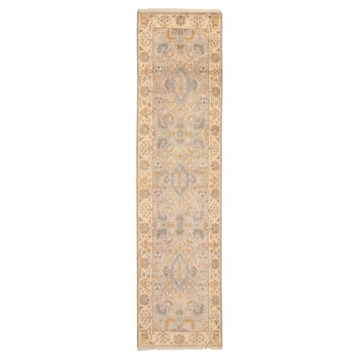 ECARPETGALLERY Hand-knotted Royal Oushak Light Grey Wool Rug - 2'6 x 10'1