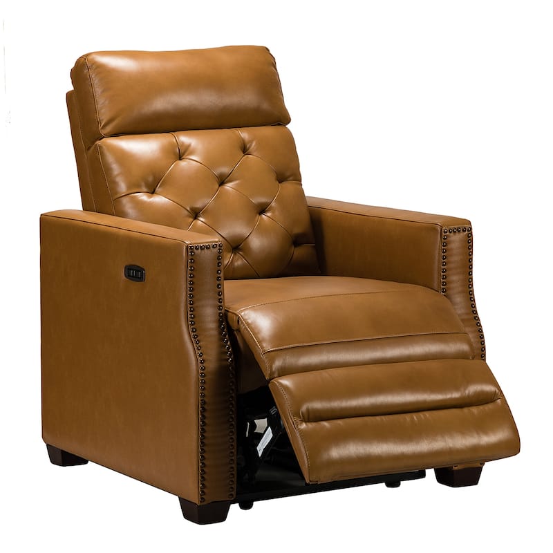 Alina 31.50"Wide Genuine Leather Power Recliner with USB Port, Set of 2