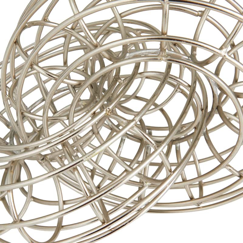 Metal Wire Chain Sculpture (Set of 2) - Gold, Silver, or Grey - S/2 12", 10"W