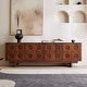 preview thumbnail 1 of 9, 78.74 Mid-Century Brown Solid Wood TV Cabinet, Modern Media Console for Livingroom, Pre-Assembled Brown