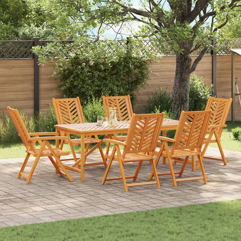 Adjustable Multi-Position Dining Table Set - Brown 6-Seater form2