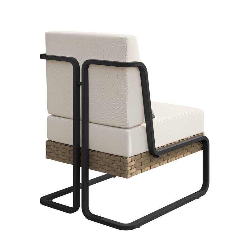 Corvus Akrotiri Outdoor Wicker Club Chair Set (Set of 2) with Olefin Cushions