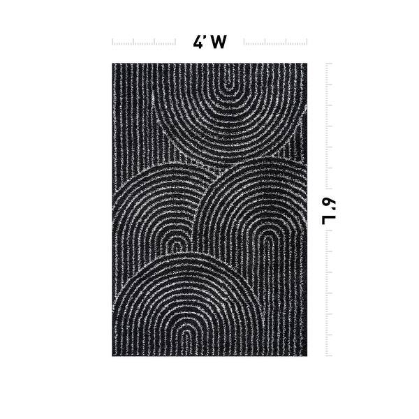 dimension image slide 2 of 6, World Rug Gallery Circles Arch Shag Area Rug