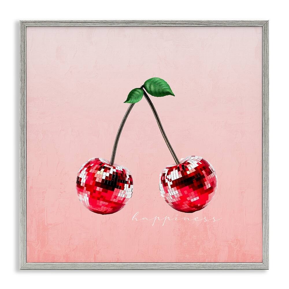 Stupell Happiness Disco Cherries Framed Giclee Art Design By Kim Allen