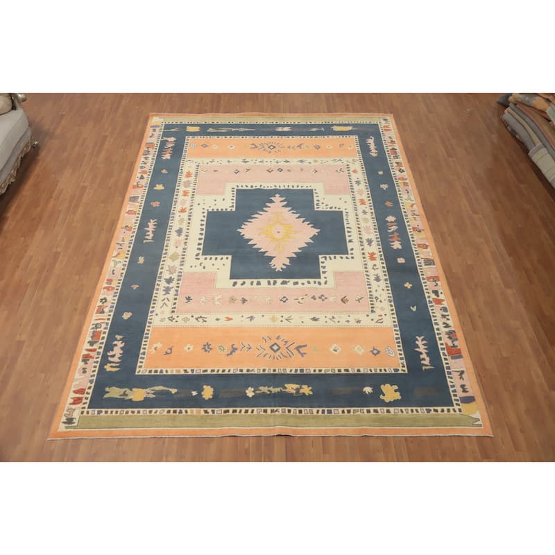 Vegetable Dye Gabbeh Turkish Large Rug Handmade Wool Carpet - 13' 10'' X 10' 4''