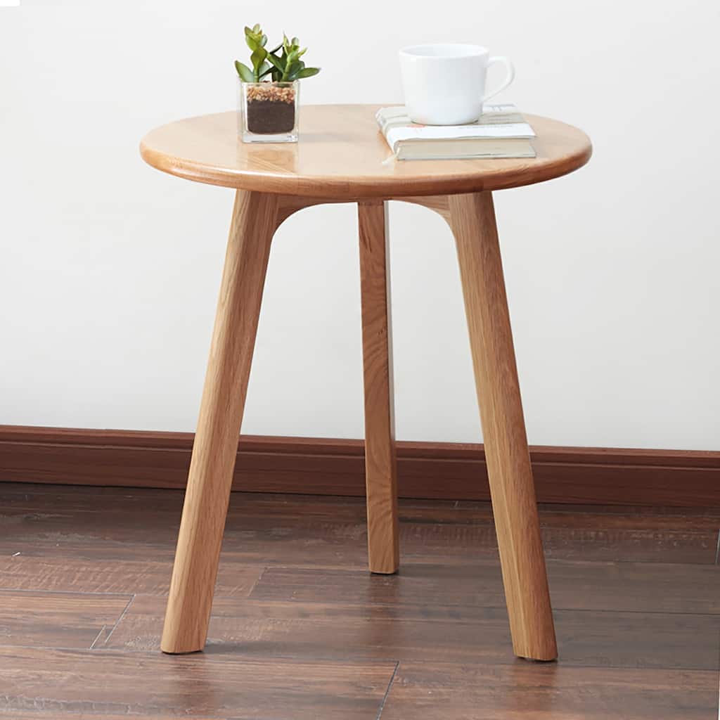 Modern Simple Coffee Table Round Side Table Small Side Table with Non-Slip Mat, for Living Room, Bedroom and Balcony