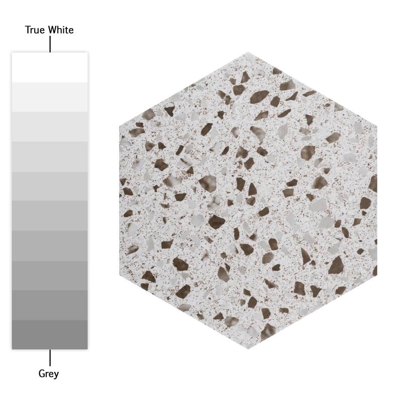 Merola Tile Venice Hex XT White 8-5/8" x 9-7/8" Porcelain Floor and Wall Tile