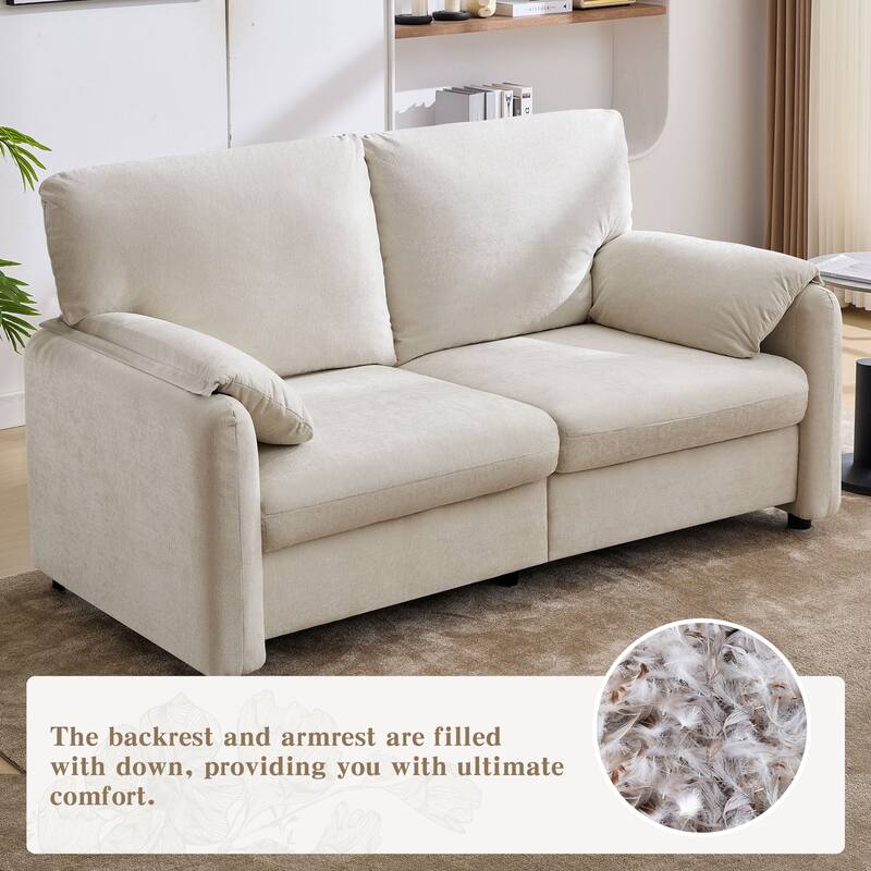 71.28" Chenille 2-Seater Sofa with Cloud-Like Cushion & Sponge Support