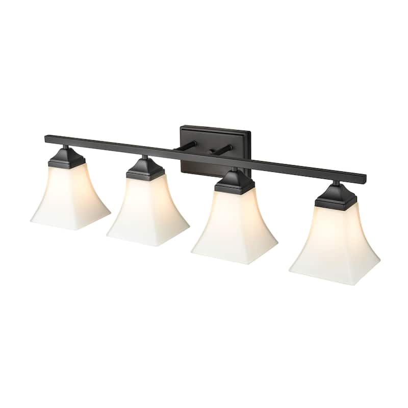 Millennium Lighting 3 Light Metal Vanity Fixture with Etched White Glass Shades