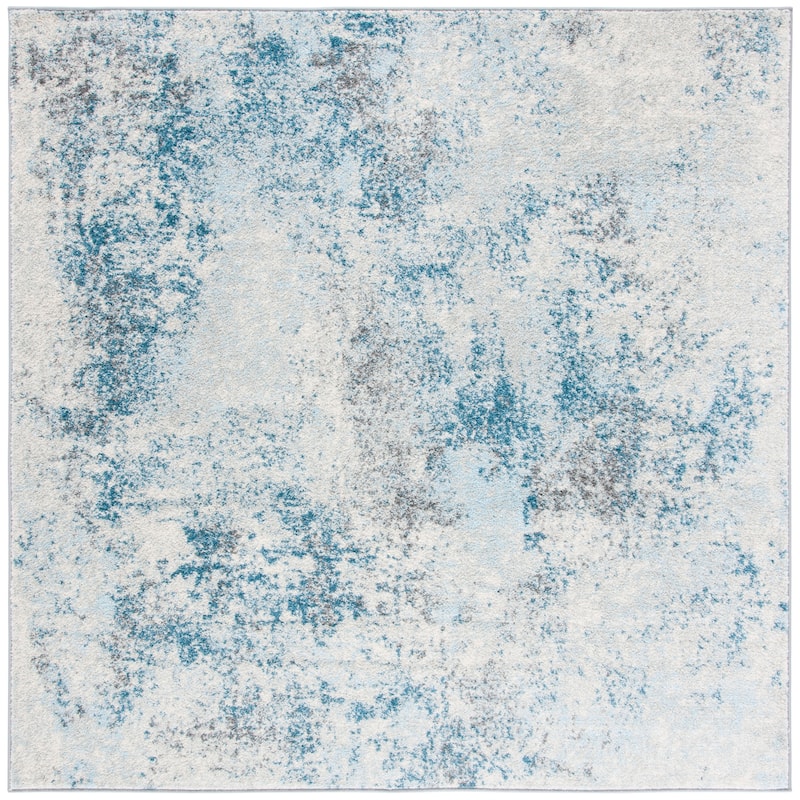 SAFAVIEH Tulum Ilze Modern Abstract Rug - 3' Square - Ivory/Blue