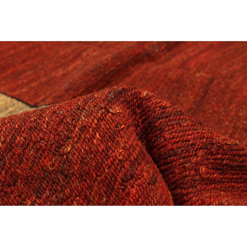 ECARPETGALLERY Flat-Weave Natural Red Wool Tapestry Kilim - 4'11 x 6'6