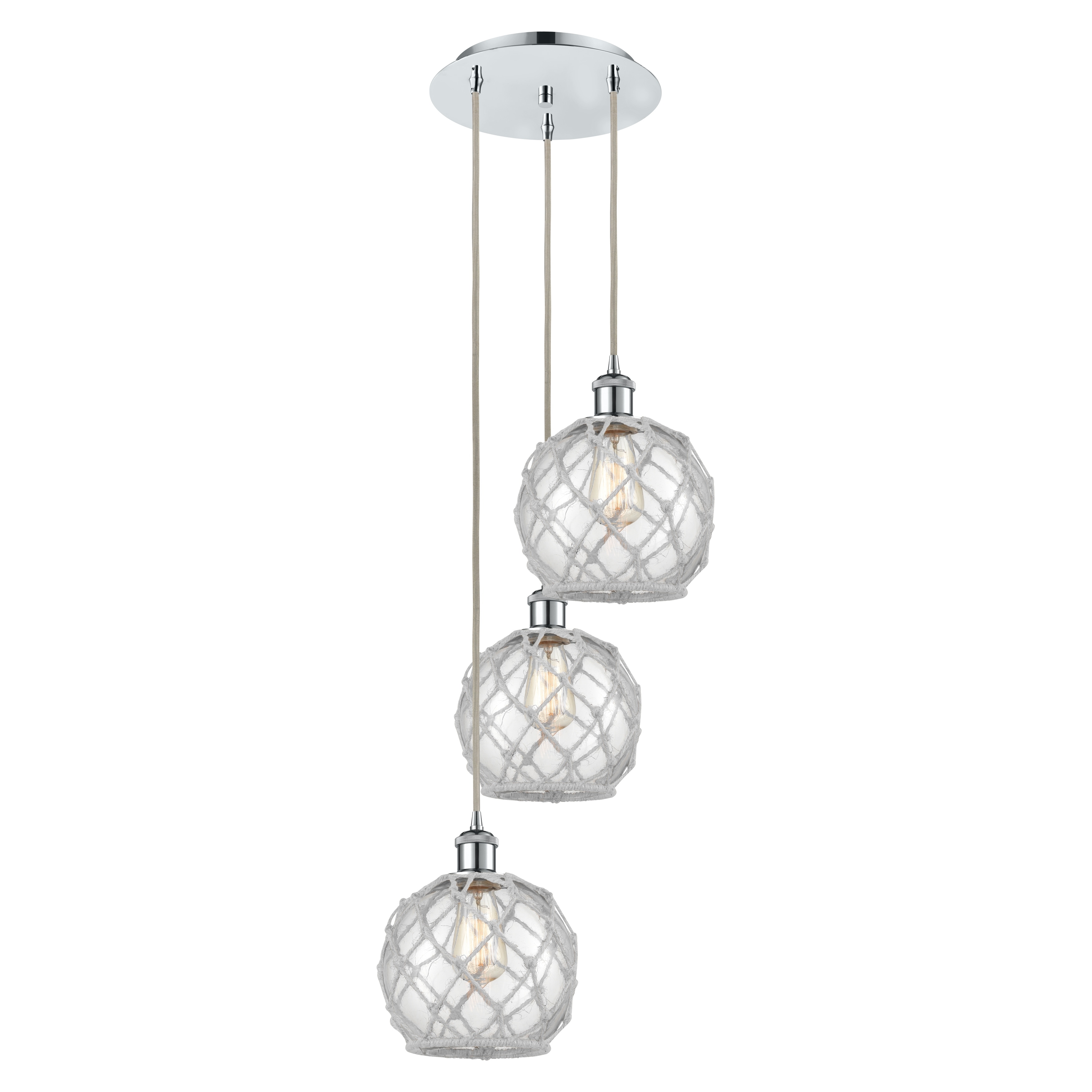 Innovations Lighting Endless Possibilities Ballston - Farmhouse Rope - 3 Light 15" Cord Hung Multi Pendant