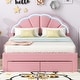 preview thumbnail 41 of 48, Seashell-Shaped Platform Bed Frame with 2 Drawers & LED