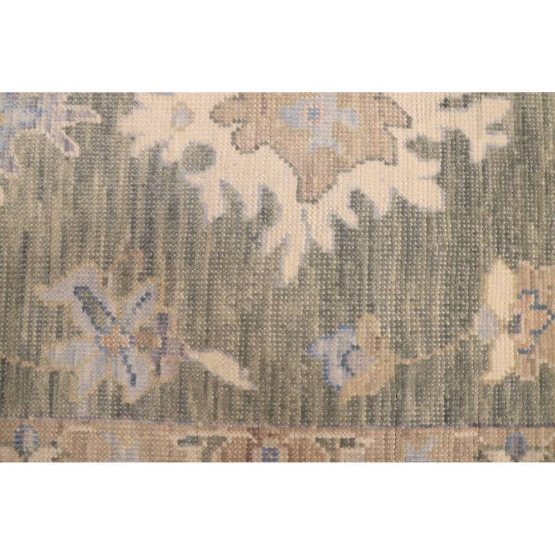 ECARPETGALLERY Hand-knotted Modern Oushak Teal Wool Rug - 9'0 x 12'3