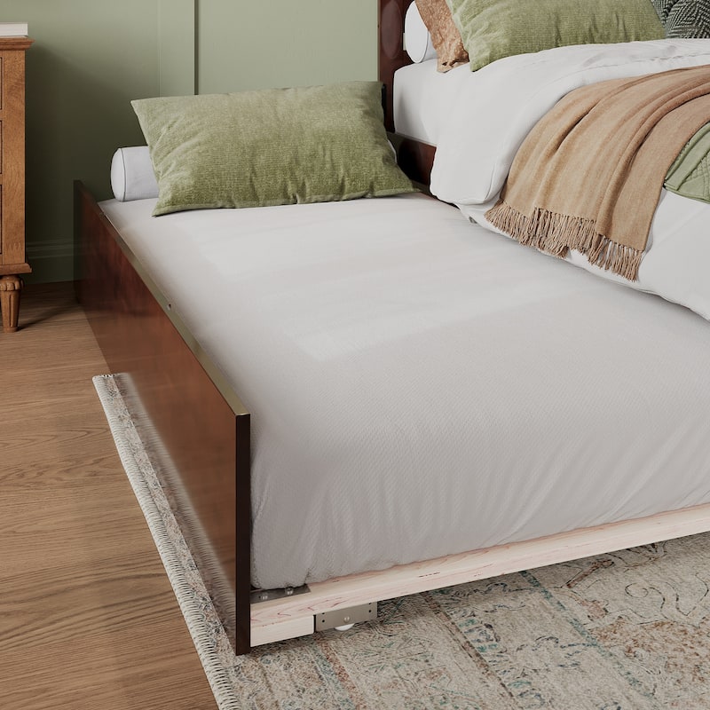 AFI Madison Platform Bed with Footboard & Twin XL Trundle