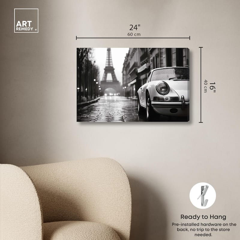 Rainy Day Paris Canvas by Art Remedy, Gallery Wrapped