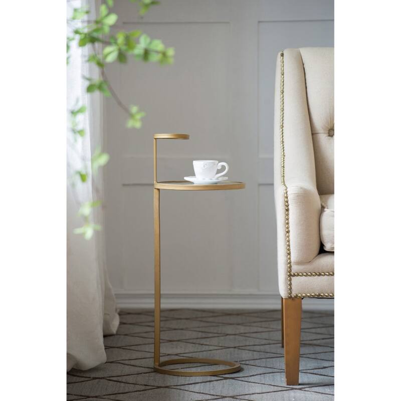 Round Two Tier Side Table - 28" - Gold