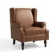 preview thumbnail 8 of 22, 2 Set Modern Vegan Leather Wing Back Armchair