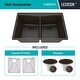 preview thumbnail 29 of 36, Lexicon Platinum Quartz 33 Inch Double Equal Bowl Undermount Kitchen Sink with Bottom Grids and Strainers , Disposal Flange