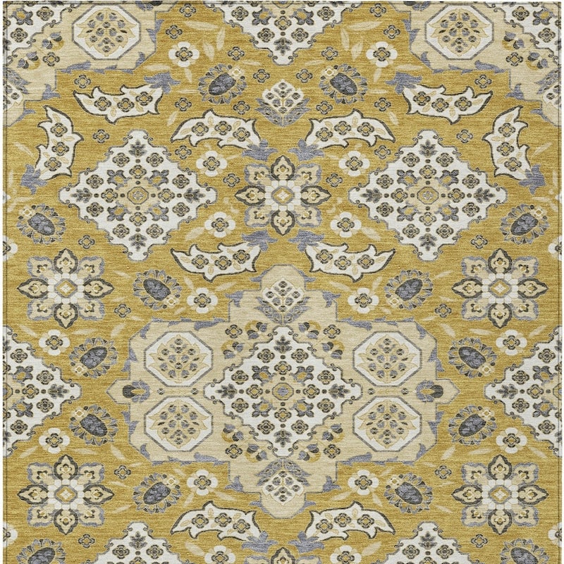 HomeRoots Medallion Traditional Rectangle Outdoor Rug