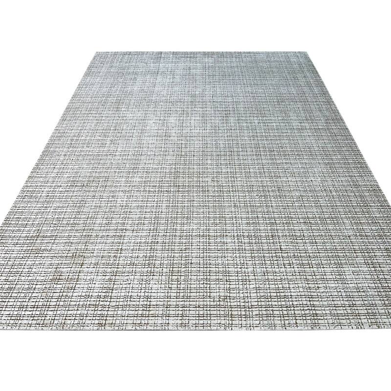 Hand-Knotted Wool Premium Gray Rug, 9' x 12', Gray Area Rug, Elegant Handcrafted Area Rug for All Home Spaces - L