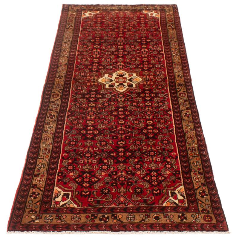 ECARPETGALLERY Hand-knotted Andelz Red Wool Rug - 3'9 x 9'10