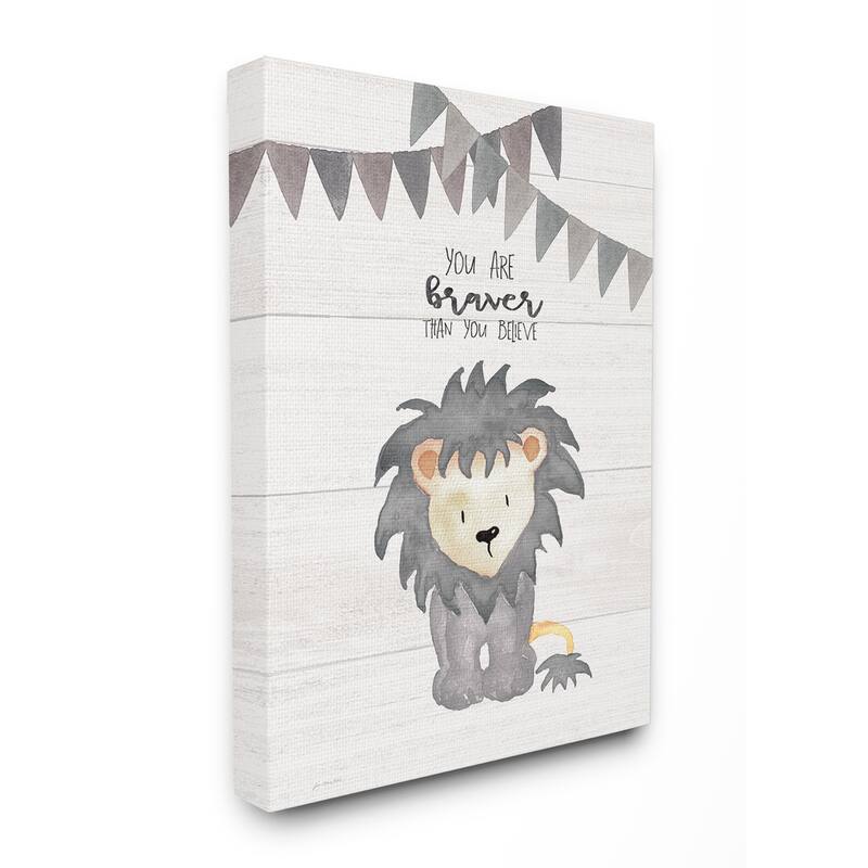Stupell You Are Braver Lion Wall Art - canvas wrapped - 24 x 30