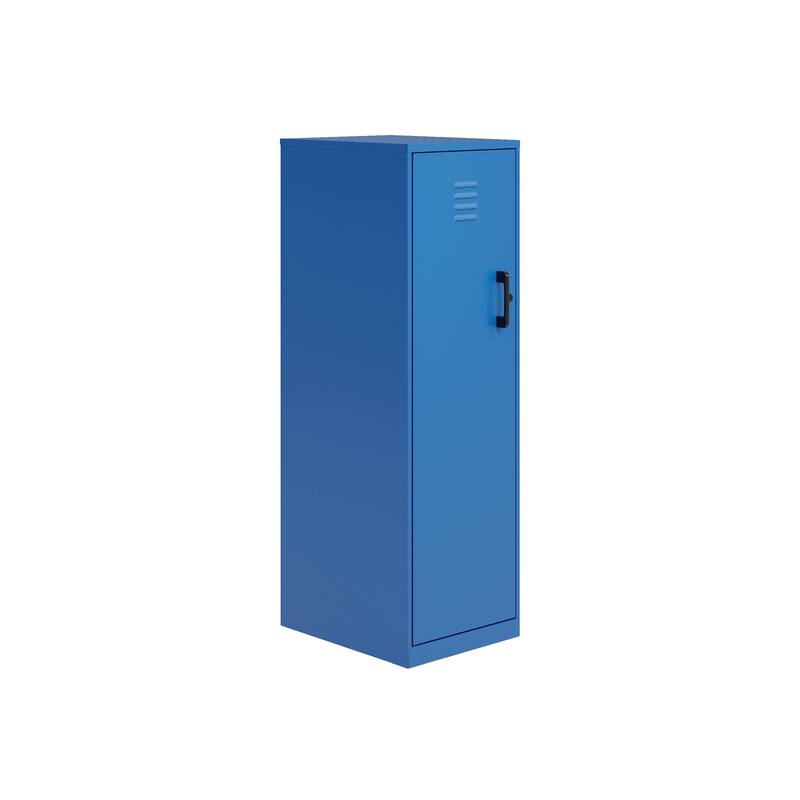 Space Solutions 46.38 inch High 4 Shelf Storage Locker Cabinet, Welded Metal, Fully Assembled, Vented Door, Classic Blue - Blue