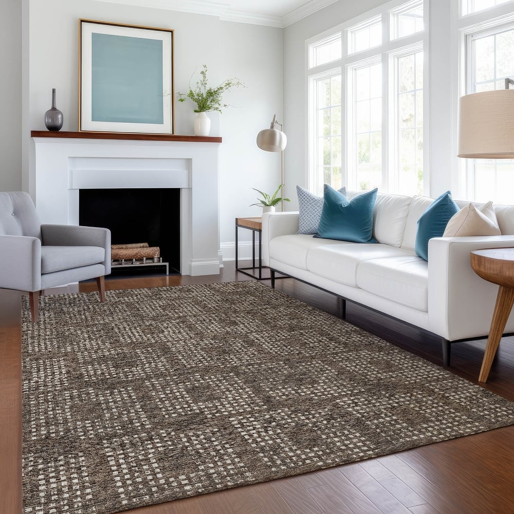 Premium Washable Super Soft Modern Houndstooth Mayfield Rug