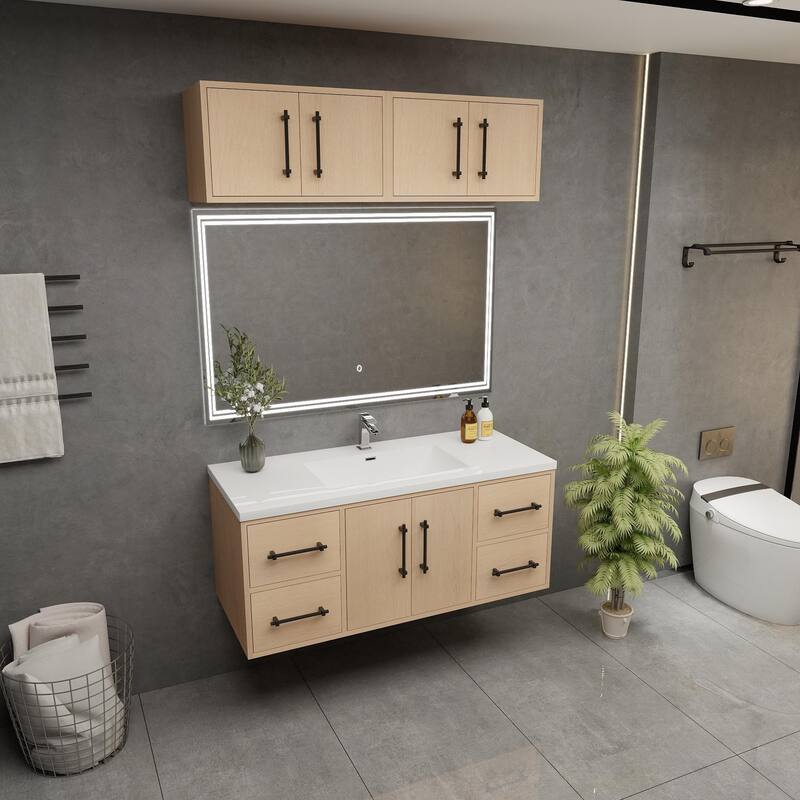 Victoria 48'' Wall-Mounted Vanity Set with Motion Sensor LED light Top Cabinet