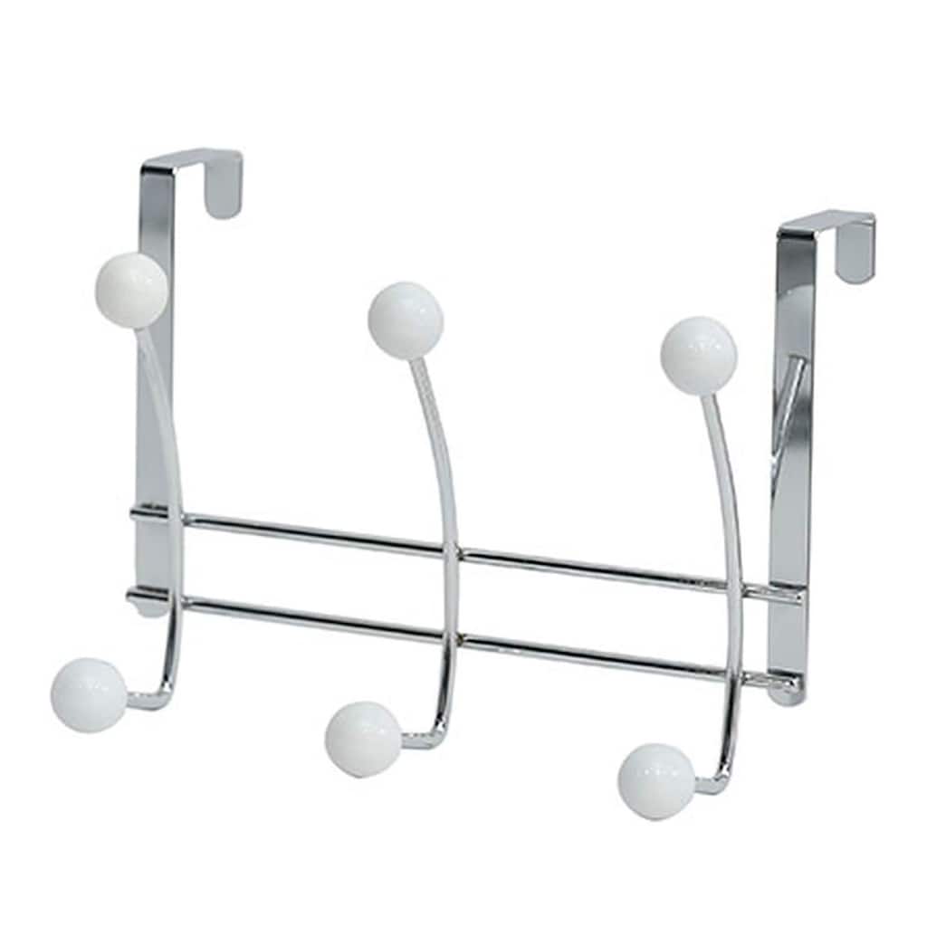 Over The Door Hook Rack with 6 Ball Ends - 10.5 L x 4 D x 7.5 H
