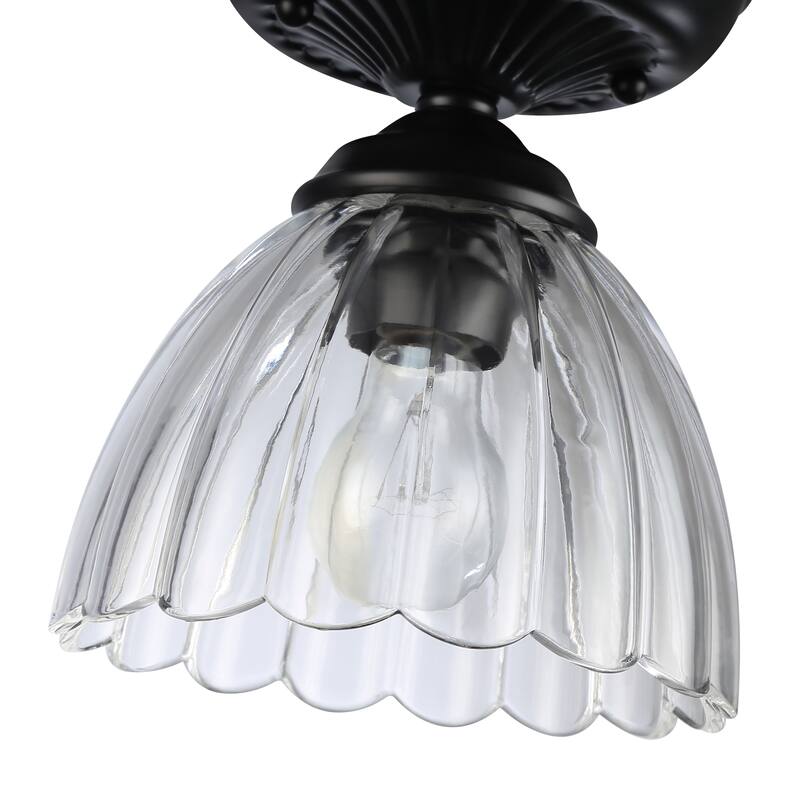 Golden Lighting Audra 1-light 7in Semi-Flush Mount in Matte Black - Matte Black - 1-Light 7" Semi-flush