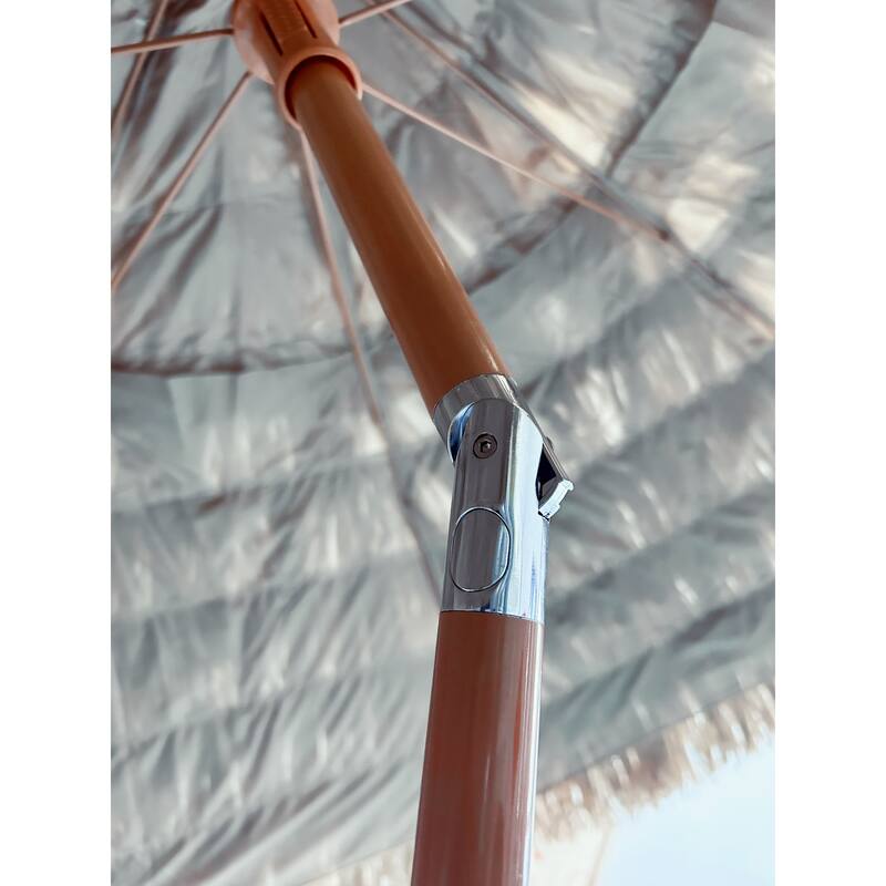 Anmytek Thatched Patio Tiki Umbrella with Tilt, Tropical Straw Canopy Outdoor Beach Pool Shade for Backyard Paradise