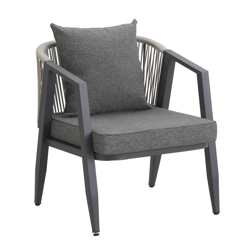 4-Piece Outdoor Iron Sofa Set with Coffee Table & Cushions