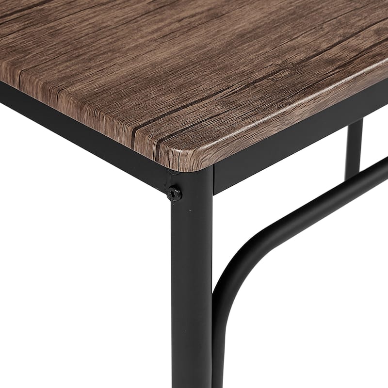 VECELO Modern 3/5-piece Dining Set Tempered Glass Top and Wood Top, Steel Dining Table and Chair Set of 2/4