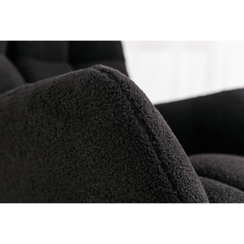 Teddy Fabric Rocking Glider Chair with Wooden Frame and 250lb Weight Capacity