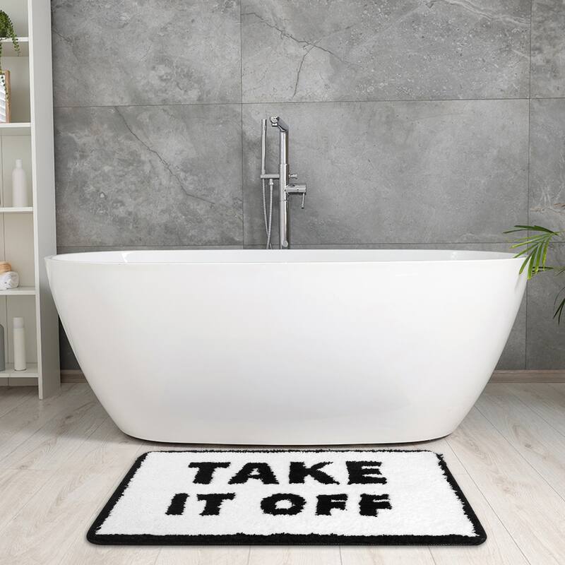 Cute Letter Bathroom Mat, Soft Non Slip Absorbent Bath Rug Machine Washable